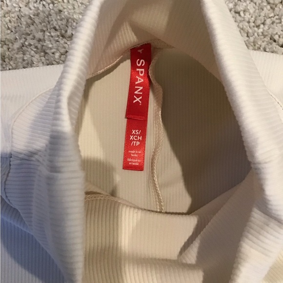 SPANX Suit Yourself Ribbed Long Sleeve Turtleneck Bodysuit | Cream - Picture 11 of 13